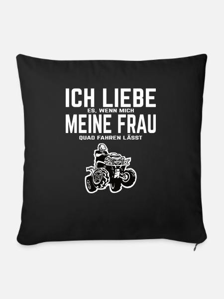 Liebe meine Frau Quadfahren Quad ATV Bike Geschenk - Sofakissenbezug 45 x 45 cm - Schwarz