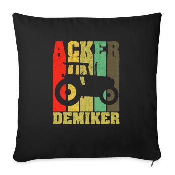 Farm Vintage Retro Bauernkind Traktor Ackerdemiker - Sofakissenbezug 45 x 45 cm - Schwarz - Vorne