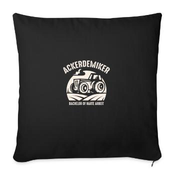 Bachelor of Ackerdemiker Landwirt Traktor Trecker - Sofakissenbezug 45 x 45 cm - Schwarz - Vorne