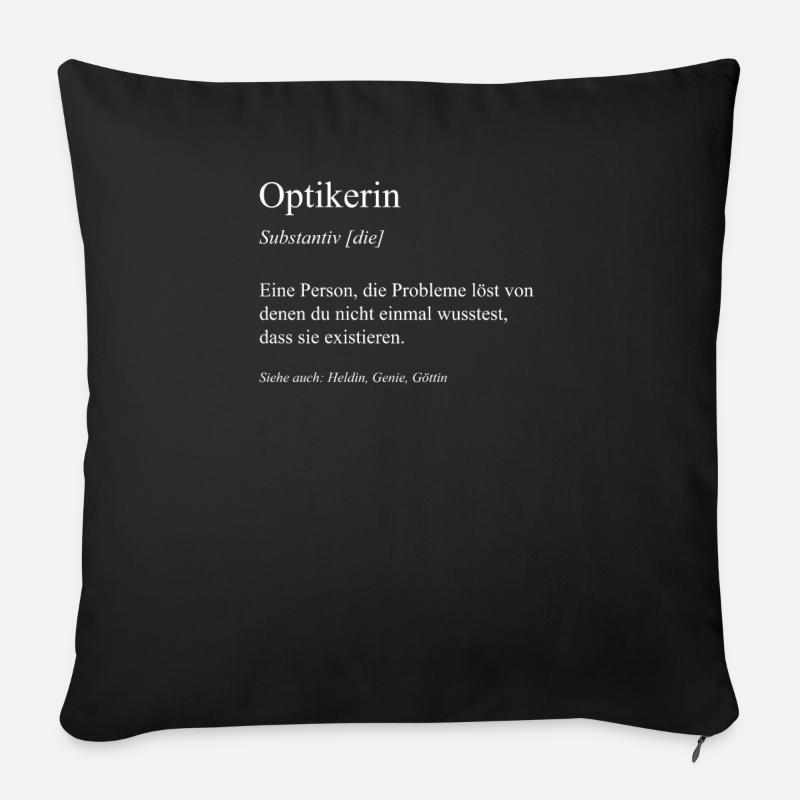 Optikerin Augenoptikerin Optiker Geschenk Brille - Sofakissenbezug 45 x 45 cm - Schwarz