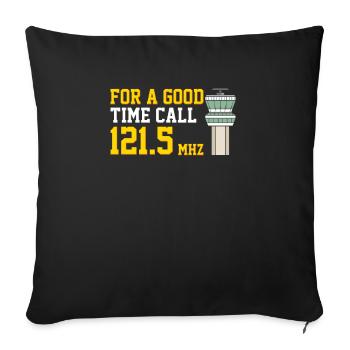 AIR TRAFFIC CONTROL: Call 121 - Sofa pillowcase 17,3'' x 17,3'' (45 x 45 cm) - black - Front