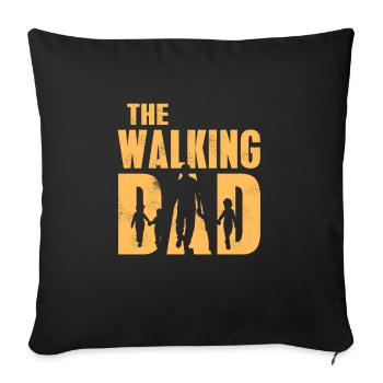 Le papa qui marche - Housse de coussin décorative 45 x 45 cm - noir - Devant