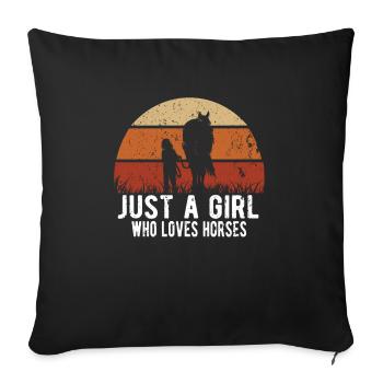 Horse Design for a Rider - Sofa pillowcase 17,3'' x 17,3'' (45 x 45 cm) - black - Front