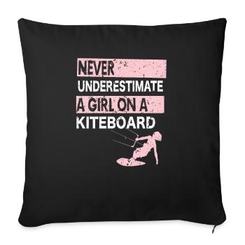 Kiteboarding Kitesurfer Kiteboarder Geschenk - Sofakissenbezug 45 x 45 cm - Schwarz - Vorne