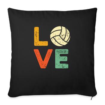 Love Volleyball Shirt - Cadeaux pour les amateurs de volleyball - C - Housse de coussin décorative 45 x 45 cm - noir - Devant