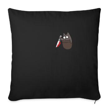 Cat in breast pocket knife Halloween Cat Knife - Sofa pillowcase 17,3'' x 17,3'' (45 x 45 cm) - black - Front