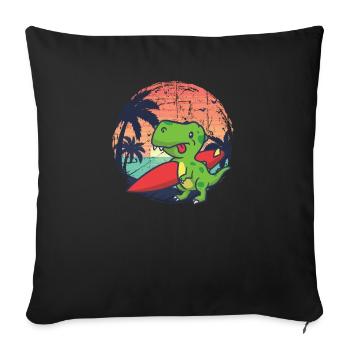 dinosaur - Sofa pillowcase 17,3'' x 17,3'' (45 x 45 cm) - black - Front