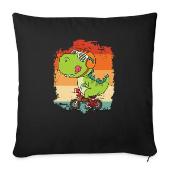 dinosaur - Sofa pillowcase 17,3'' x 17,3'' (45 x 45 cm) - black - Front