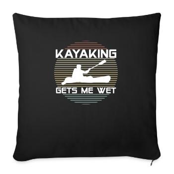 Cadeau de t-shirt mouillé de Gest Me de kayak - Housse de coussin décorative 45 x 45 cm - noir - Devant