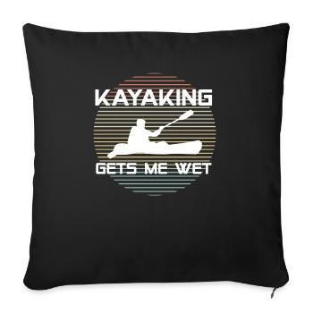 Cadeau de t-shirt mouillé de Gest Me de kayak - Housse de coussin décorative 45 x 45 cm - noir - Devant