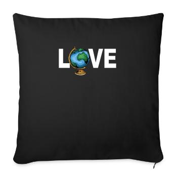 Géographes - Géographie globe terrestre - Housse de coussin décorative 45 x 45 cm - noir - Devant