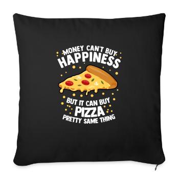 Pizzeria Pizza Margarita Käse Fast food Bistro - Sofakissenbezug 45 x 45 cm - Schwarz - Vorne