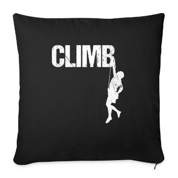 Climb Escalade Climber en rappel Design alpinisme - Housse de coussin décorative 45 x 45 cm - noir - Devant