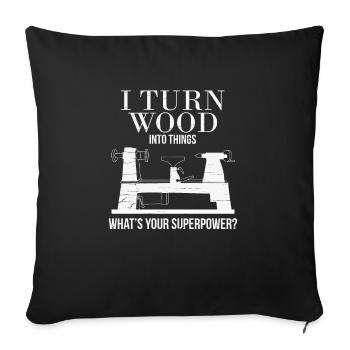 Tourneurs Drechselbank Drechsel - Housse de coussin décorative 45 x 45 cm - noir - Devant