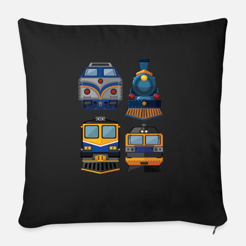 Zug Züge Modeleisenbahn Eisenbahn Geschenk - Sofakissenbezug 45 x 45 cm - Schwarz