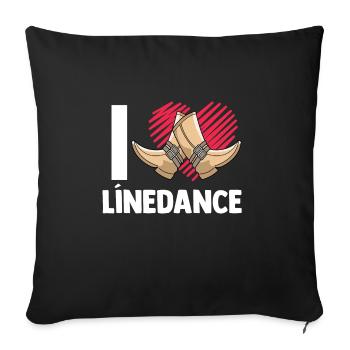 Linedance western country music dance sport - Sofa pillowcase 17,3'' x 17,3'' (45 x 45 cm) - black - Front