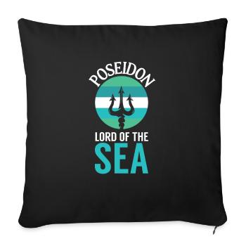 Poséidon Seigneur de la Mer - Housse de coussin décorative 45 x 45 cm - noir - Devant