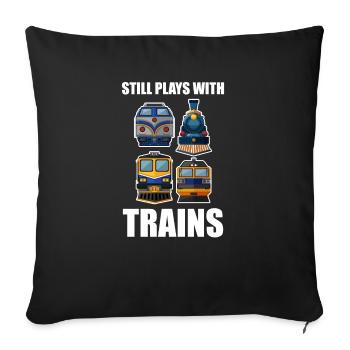 train - Sofa pillowcase 17,3'' x 17,3'' (45 x 45 cm) - black - Front