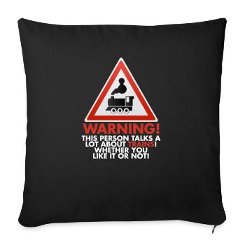train - Housse de coussin décorative 45 x 45 cm - noir - Devant