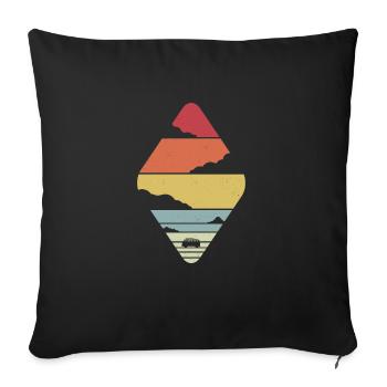 Vintage Camper Camping Vintage Camper - Sofa pillowcase 17,3'' x 17,3'' (45 x 45 cm) - black - Front
