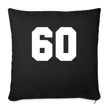 Number 60 - Sofa pillowcase 17,3'' x 17,3'' (45 x 45 cm) - black - Front