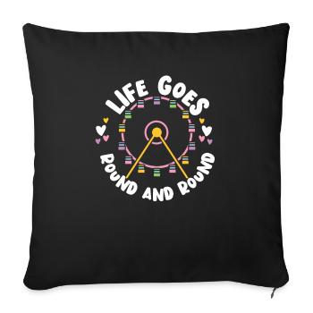 Ferris wheel life fun fair gift - Sofa pillowcase 17,3'' x 17,3'' (45 x 45 cm) - black - Front