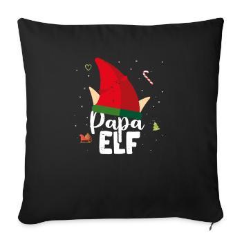 Papa Elf Partnerlook Weihnachten Familie Vater - Sofakissenbezug 45 x 45 cm - Schwarz - Vorne