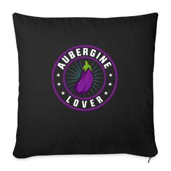 aubergine - Housse de coussin décorative 45 x 45 cm - noir - Devant