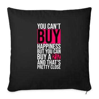 Vous ne pouvez pas acheter des Happines mais vous pouvez acheter un 2JZ - Housse de coussin décorative 45 x 45 cm - noir - Devant