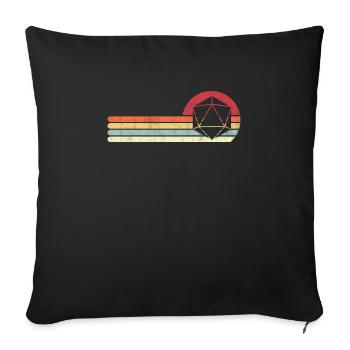 D20 Dice Tabletop Games Retro RPG Vintage Role - Sofa pillowcase 17,3'' x 17,3'' (45 x 45 cm) - black - Front