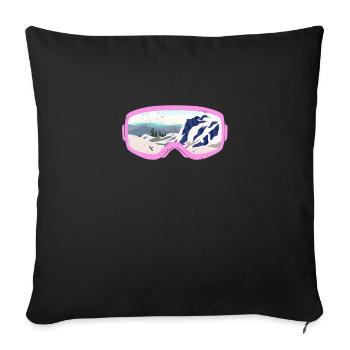 Ski skiing skier snowboard gift - Sofa pillowcase 17,3'' x 17,3'' (45 x 45 cm) - black - Front