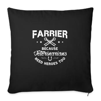 Farrier Farriery Blacksmith Gift idea - Sofa pillowcase 17,3'' x 17,3'' (45 x 45 cm) - black - Front