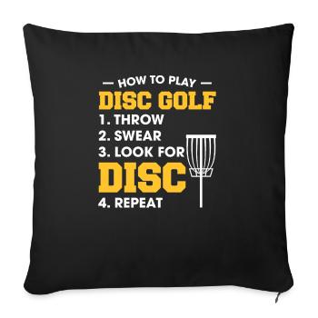 Disc Golf Player T-Shirt Gift Disk Golf - Housse de coussin décorative 45 x 45 cm - noir - Devant