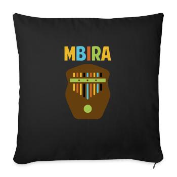 Kalimba Mbira African musical instrument - Sofa pillowcase 17,3'' x 17,3'' (45 x 45 cm) - black - Front