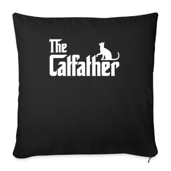 Le Catfather - Housse de coussin décorative 45 x 45 cm - noir - Devant