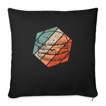 Burger Retro Style Cheeseburger Cadeau Amant Burger - Housse de coussin décorative 45 x 45 cm - noir - Devant