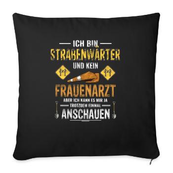 Road caretaker road builder road master - Sofa pillowcase 17,3'' x 17,3'' (45 x 45 cm) - black - Front