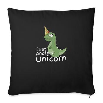 Just Another Unicorn dinosaure licorne avec glace - Housse de coussin décorative 45 x 45 cm - noir - Devant