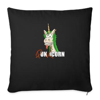Punkicorn provocation punk unicorn Iro punk rock - Sofa pillowcase 17,3'' x 17,3'' (45 x 45 cm) - black - Front