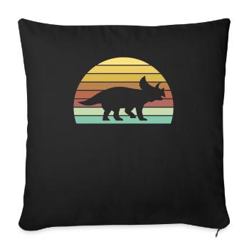 Tricératops - Housse de coussin décorative 45 x 45 cm - noir - Devant