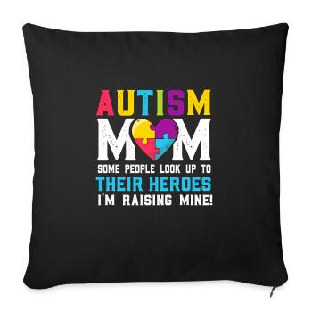 autism mom - Sofakissenbezug 45 x 45 cm - Schwarz - Vorne