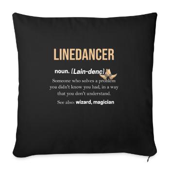 Line dance - Sofa pillowcase 17,3'' x 17,3'' (45 x 45 cm) - black - Front