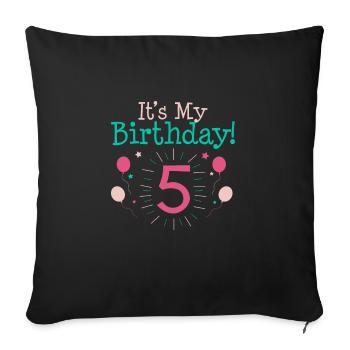 C'est mon 5ème cadeau d'anniversaire 5 ans Cadeaux cinquième B - Housse de coussin décorative 45 x 45 cm - noir - Devant