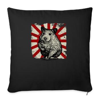 Retro vintage hamster hamster doré rongeur - Housse de coussin décorative 45 x 45 cm - noir - Devant