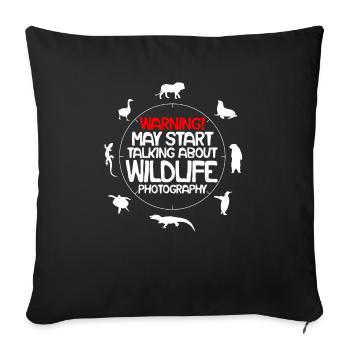 Photographe de la vie sauvage - Housse de coussin décorative 45 x 45 cm - noir - Devant