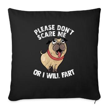 Pug farting pups life pug dog pugs mixed - Sofa pillowcase 17,3'' x 17,3'' (45 x 45 cm) - black - Front