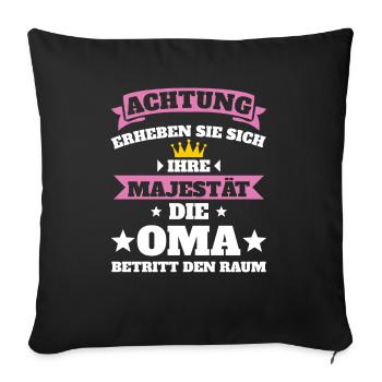 Oma Großmutter Beste Oma - Sofakissenbezug 45 x 45 cm - Schwarz - Vorne