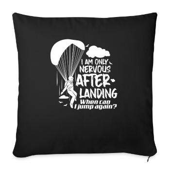 Parachutiste parachutiste - Housse de coussin décorative 45 x 45 cm - noir - Devant
