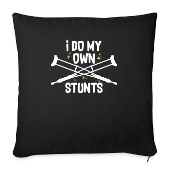 Je fais mes propres cascades à l'hôpital de fracture de la jambe - Housse de coussin décorative 45 x 45 cm - noir - Devant