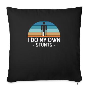 Je fais mes propres cascades T-Shirt Jambe cassée - Housse de coussin décorative 45 x 45 cm - noir - Devant